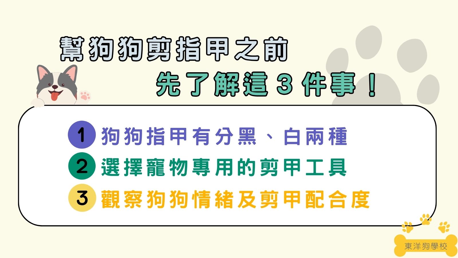 幫狗狗剪指甲之前，先了解這３件事！